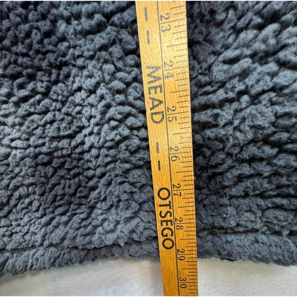 Alpine Sherpa Mens Pullover Fleece Small 1 Plaid Gray & Black Soft - Picture 7 of 12